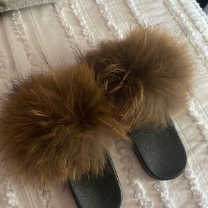 Kids Furry Slides Size 1
